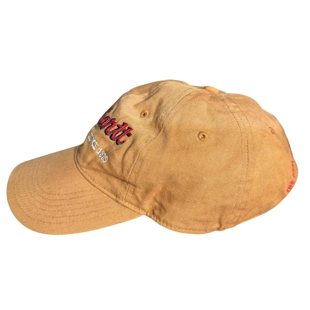 Vintage Carhartt Brown Canvas Cursive Script Logo Strapback Hat 2006 Y2K Grunge